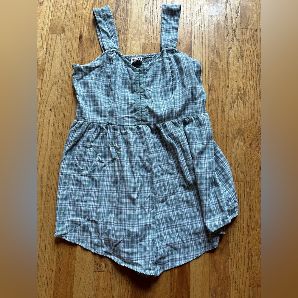 Arula plaid tank romper size A